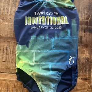 Child Large gymnastics leotard from Twin Coties Invitational meet.